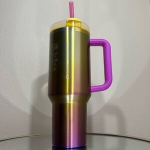 New Starbucks Stanley 2024 Summer Sunset PVD Oil Slick 40 oz Quencher Tu…